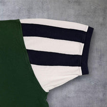 Load image into Gallery viewer, Vintage Tommy Hilfiger Polo Shirt XL Green Navy White Striped Sleeve Crest
