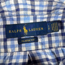 Load image into Gallery viewer, Ralph Lauren "Classic Fit" Navy Blue White Check Cotton Long Sleeve Button-Down Shirt

