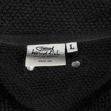 Load image into Gallery viewer, Weird Fish Embroidered Mini Logo Classic Black Macaroni Knit 1/4 Zip Sweatshirt

