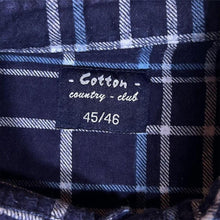 Load image into Gallery viewer, Vintage Cotton Country Club Navy White Blue Check Long Sleeve Cotton Flannel Shirt
