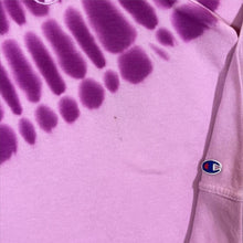 Load image into Gallery viewer, Champion Classic Embroidered Mini Logo Purple Tie Dye Crewneck Sweatshirt
