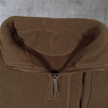 Load image into Gallery viewer, Animal Surfer Khaki Brown Ribbed Fleece 1/4 Zip Pullover Sweatshirt
