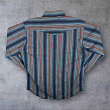 Load image into Gallery viewer, Vintage Rustler X-Long Tails Cowboy Western Striped Long Sleeve Popper Shirt
