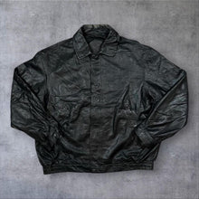 Load image into Gallery viewer, Vintage 90s Snap-on Genuine Leather Jacket Black Workwear Bomber XL
