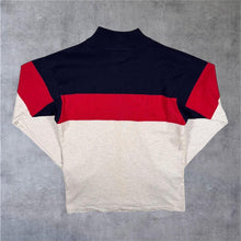 Load image into Gallery viewer, Vintage 90's L. L. Bean Made In USA Colour Block Cotton Mock Neck Sweatshirt

