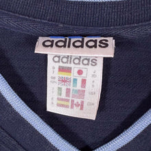 Load image into Gallery viewer, Vintage Adidas Embroidered Mini Logo Navy Blue Cotton Short Sleeve V-Neck T-Shirt
