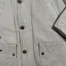Load image into Gallery viewer, Vintage TOG24 Mens M Beige Cotton Country Field Jacket Brown Leather Collar
