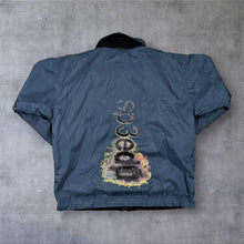 Load image into Gallery viewer, Vintage Speedo Reversible Jacket Large Black Blue Graphic Windbreaker Y2K
