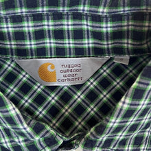 Load image into Gallery viewer, Vintage Carhartt Rugged Outdoor Wear Shirt Small Green Plaid Check Workwear
