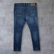Load image into Gallery viewer, Diesel Tepphar Jeans Mens W32 Blue Slim Carrot Tapered Distressed Denim
