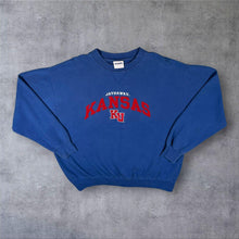 Load image into Gallery viewer, Vintage CSA "Kansas Jawhawks" College Embroidered Blue Sweatshirt
