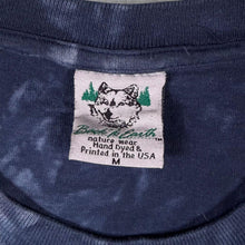 Load image into Gallery viewer, Vintage Back To Earth "Florida" Wolf Animal Wildlife Blue Tie Dye Cotton T-Shirt

