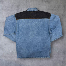 Load image into Gallery viewer, Vintage Cowboy Western Blue Denim Cotton Long Sleeve Popper Shirt
