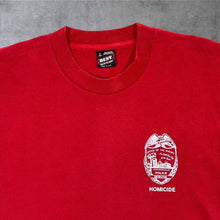Load image into Gallery viewer, Vintage 90's Jacksonville Police Detective "Homicide" Red Graphic Single Stitch T-Shirt
