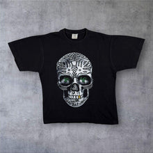 Load image into Gallery viewer, PR Activewear London Skull T Shirt L Double Sided Y2K Tribal Celtic Gothic Tee
