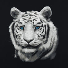 Load image into Gallery viewer, White Tiger Animal Nature Wildlife Graphic Black Cotton T-Shirt
