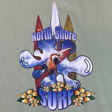 Load image into Gallery viewer, Early 00's North Shore Surf Surfer Skater Spellout Graphic Green T-Shirt
