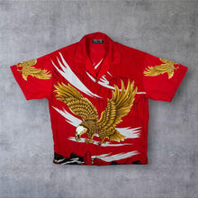 Load image into Gallery viewer, Early 00's Cobra Moda Goth Y2K Golden Eagle Graphic Red Short Sleeve Shirt

