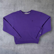 Load image into Gallery viewer, Champion Classic Embroidered Mini Logo Purple Crewneck Sweatshirt
