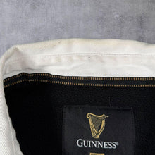 Load image into Gallery viewer, Guinness Embroidered Mini Logo Black Brown Colour Block Collared Fleece Sweatshirt
