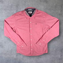Load image into Gallery viewer, Hilfiger Denim Mens Shirt M Coral Pink-Red Regular Fit Tommy Hilfiger Long Sleeve
