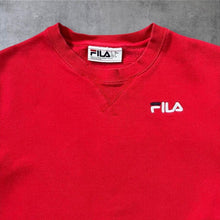 Load image into Gallery viewer, FILA Sweatshirt Mens Small Red Embroidered Logo Crew Neck Pullover S
