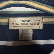 Load image into Gallery viewer, Vintage 90s Natural Issue Striped Shirt L Navy Green Preppy Button Down
