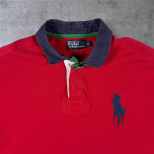 Load image into Gallery viewer, Vintage Polo Ralph Lauren Embroidered Big Pony Red Cotton Short Sleeve Polo Shirt

