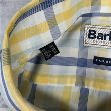 Load image into Gallery viewer, Barbour Mens 3XL XXL Tailored Fit Check Shirt Yellow Blue Short Sleeve Button Down
