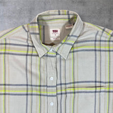 Load image into Gallery viewer, Levi's Mens Plaid Check Shirt M Relaxed Fit Cream Yellow Grey Long Sleeve
