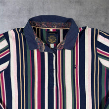 Load image into Gallery viewer, Joules Rugby Polo Shirt Women's UK 22 Multicolour Stripe Long Sleeve Oversized Cotton
