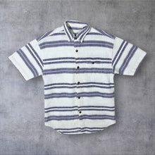 Load image into Gallery viewer, Vintage C&amp;A Natural Life Style 90s Textured Stripe Short Sleeve Shirt
