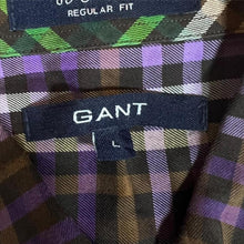 Load image into Gallery viewer, GANT Mens Shirt L Purple Brown Check Plaid Regular Fit Long Sleeve Preppy
