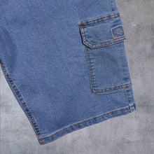 Load image into Gallery viewer, Atlas For Men Classic Blue Stretch Cotton Denim Casual Cargo Shorts
