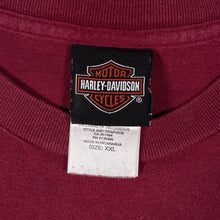Load image into Gallery viewer, Harley Davidson "Orlando" USA Biker Tourist Spellout Graphic Burgundy T-Shirt
