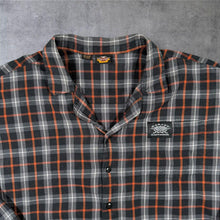 Load image into Gallery viewer, Harley Davidson Mens XXL Plaid Flannel Shirt Black Orange Long Sleeve Biker 2XL
