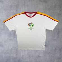 Load image into Gallery viewer, Vintage FIFA World Cup Germany 2006 Football Graphic Cotton White Ringer T-Shirt
