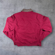 Load image into Gallery viewer, BDG Urban Outfitters Alba Worker Jacket M Red Canvas Corduroy Collar Workwear
