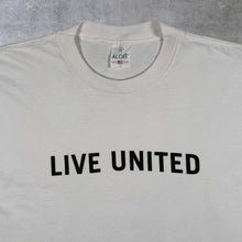 Load image into Gallery viewer, Vintage 90's Alore "Live United" USA Spellout White Graphic Single Stitch T-Shirt

