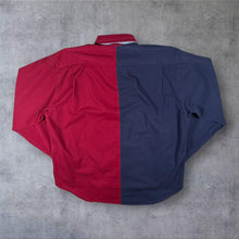 Load image into Gallery viewer, Vintage 90s Tommy Hilfiger Colourblock Shirt Crest Logo Red Navy Mens M L
