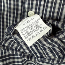 Load image into Gallery viewer, Wrangler Western Dark Navy Grey White Plaid Check Long Sleeve Cotton Shirt
