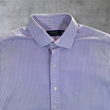 Load image into Gallery viewer, Polo Ralph Lauren Mens 16.5 42 L Purple Stripe Cotton Button Shirt
