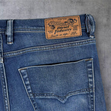 Load image into Gallery viewer, Diesel Tepphar Jeans Mens W32 Blue Slim Carrot Tapered Distressed Denim
