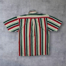 Load image into Gallery viewer, Rappson Retro Striped Shirt M 39/40 Red Green Navy Short Sleeve Button Down
