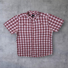 Load image into Gallery viewer, The North Face TNF Red Plaid Check Short Sleeve Cotton Polyester Shirt
