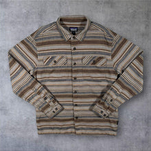Load image into Gallery viewer, Patagonia Fjord Flannel Shirt Mens S Brown Stripe Organic Cotton 53947 FA19
