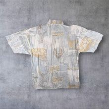 Load image into Gallery viewer, Vintage 90s Angelo Litrico Abstract Print Shirt M Viscose White Grey Yellow

