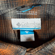 Load image into Gallery viewer, Columbia Mens XL Omni-Wick Advanced Evaporation Orange Plaid Hiking Flannel Shirt
