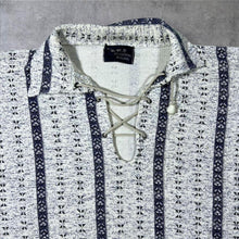 Load image into Gallery viewer, Vintage 90's The K.G.K Collection (England) Crazy Abstract Patterned Lace-Up Short Sleeve Shirt
