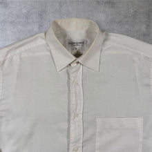 Load image into Gallery viewer, Vintage Yves Saint Laurent YSL Shirt 38 Medium Large White Embroidered Logo 90s
